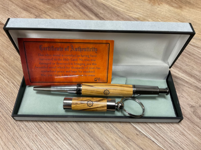 Deluxe Pen and Oil Vial Set made with Holy Land Olive Wood w/Free Engraving - for Priesthood Holders, Missionaries, Bishops - Image 4