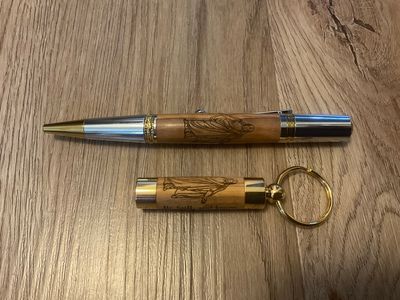 Majestic Squire Pen & Oil Vial made with Holy Land Olive Wood (Be Still)