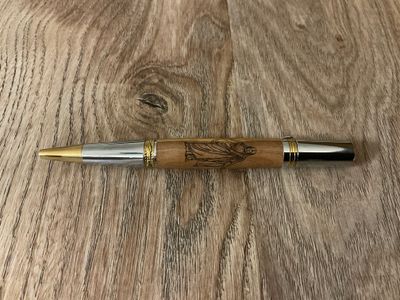 Majestic Squire Pen & Oil Vial made with Holy Land Olive Wood (Be Still) - Image 3
