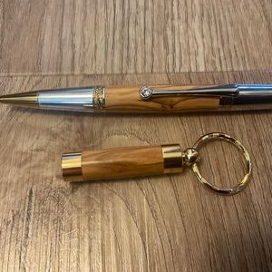 Majestic Squire Pen & Oil Vial made with Holy Land Olive Wood (Classic Style)