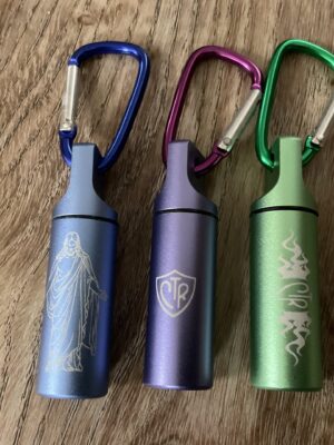 LDS Oil Vial - Aluminum w/Glass insert - for Priesthood Holders, Missionaries, Bishops