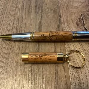 Majestic Squire Pen & Oil Vial made with Holy Land Olive Wood (He reaches my reaching)