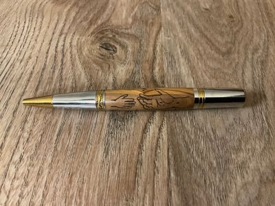 Majestic Squire Pen & Oil Vial made with Holy Land Olive Wood (He reaches my reaching) - Image 4