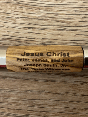 LDS Oil Vial w/Line of Authority - Olive Wood (olivewood) from the Holy Land - for Priesthood Holders, Missionaries, Bishops
