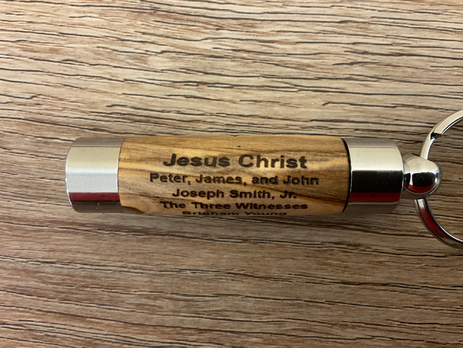 LDS Oil Vial w/Line of Authority - Olive Wood (olivewood) from the Holy Land - for Priesthood Holders, Missionaries, Bishops
